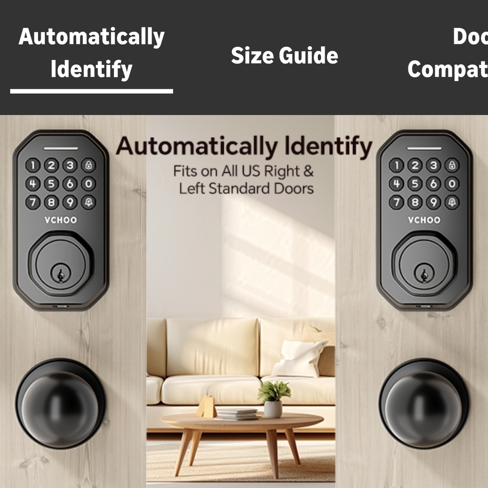 New! 3 In 1 Keyless Entry Door Lock w/Handle App Control, Keypad & Physical Key - Picture 10 of 12